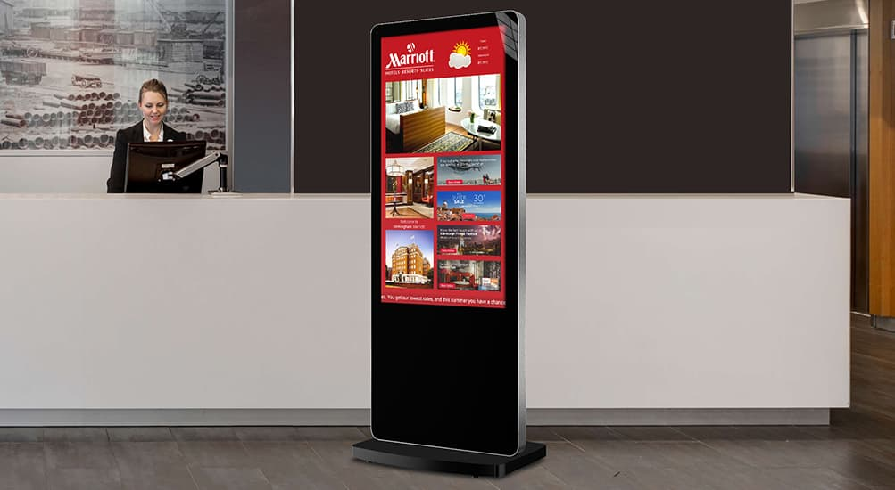 Digital Signage skærme i reception